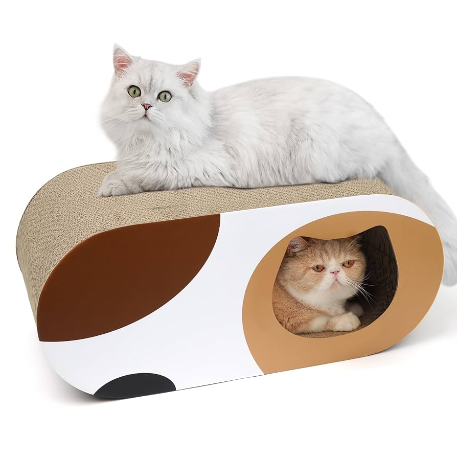 【ねこ】 キャットハウス 三角屋根 またたび 爪とぎ付き 猫 ペットハウス